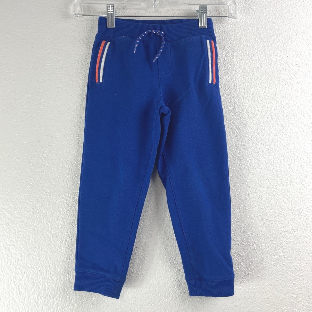 Janie and Jack Boys Royal Blue Striped Trim French Terry‎ Jogger Pants Size 5
